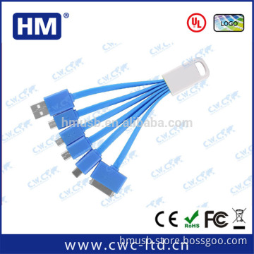 factory wholesale promotional 6 in 1 colorful mobile usb charging cables
